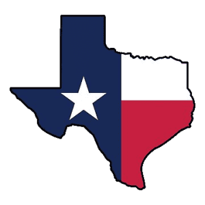 Texas flag and outline