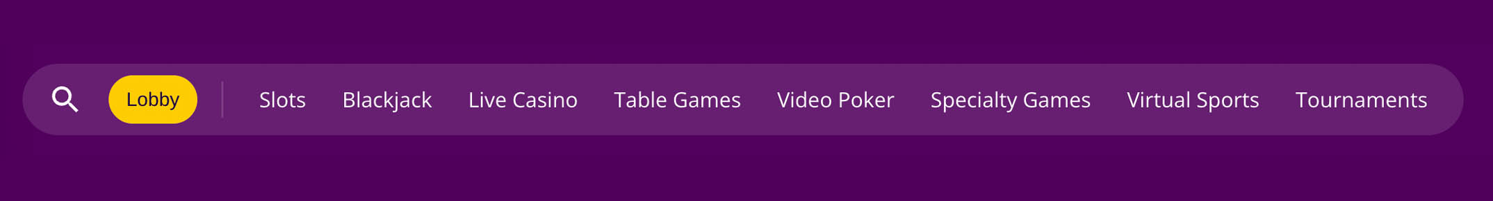 Super Slots game menu